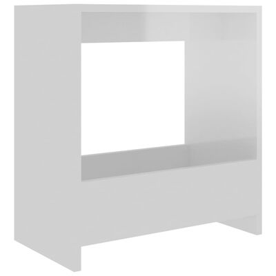vidaXL Τραπέζι Βοηθητικό Γυαλιστερό Λευκό 50 x 26 x 50 εκ. Μοριοσανίδα