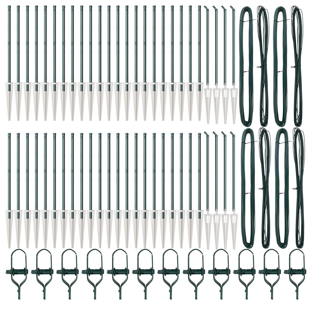 vidaXL Στύλος Περιφράξεων 52 pcs Ασημί 3.2 x 3.2 x 80 εκ Ατσάλι
