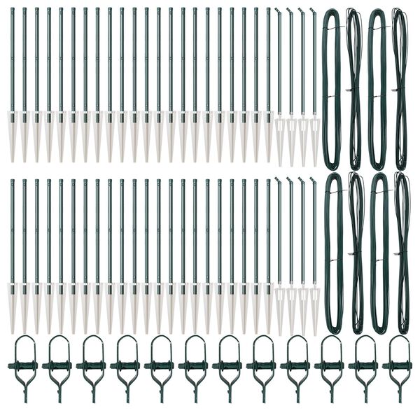 vidaXL Στύλος Περιφράξεων 52 pcs Ασημί 3.2 x 3.2 x 80 εκ Ατσάλι