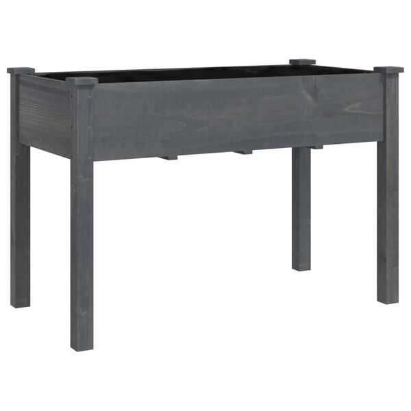 vidaXL Γλάστρα με Επένδυση Γκρι 118x59x76 εκ. από Μασίφ Ξύλο Ελάτης