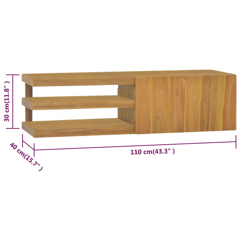 vidaXL Έπιπλο Μπάνιου Επιτοίχιο 110 x 40 x 30 εκ. από Μασίφ Ξύλο Teak