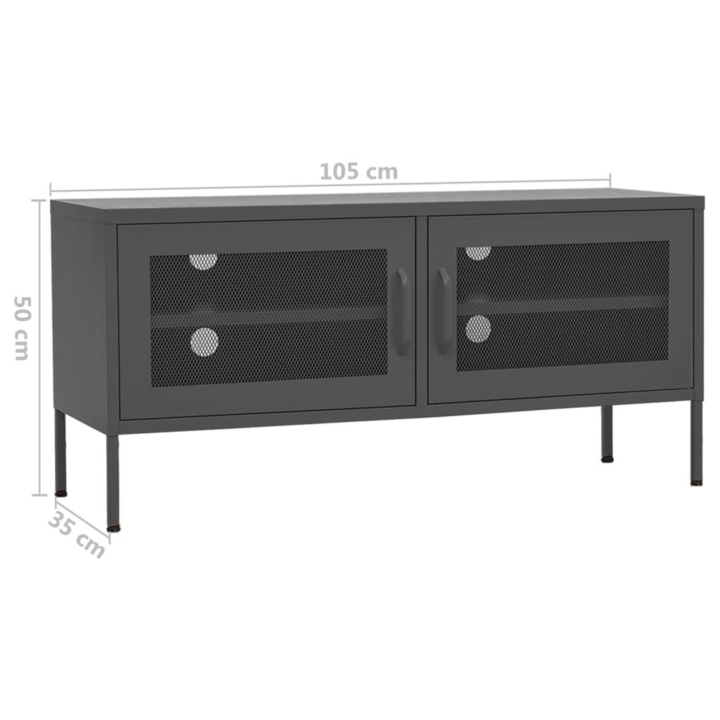 vidaXL Έπιπλο Τηλεόρασης Ανθρακί 105x35x50 εκ. από Ατσάλι