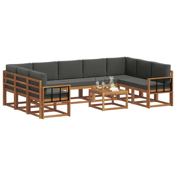 vidaXL &Sigma;&epsilon;&iota;&rho;ά &Kappa;&alpha;&nu;&alpha;&pi;έ &Epsilon;&xi;&omega;&tau;&epsilon;&rho;&iota;&kappa;&omicron;ύ &mu;&epsilon; &mu;&alpha;&xi;&iota;&lambda;ά&rho;&iota; 10 pcs &Phi;&upsilon;&sigma;&iota;&kappa;ό &kappa;&alpha;&iota; &Alpha;&nu;&theta;&rho;&alpha;&kappa;ί