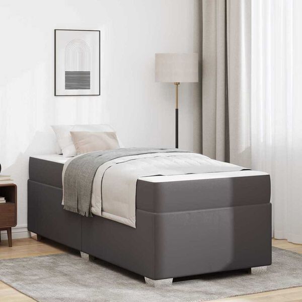 vidaXL Σκελετός Κρεβατιού Άλλο Γκρι 80 x 200 cm Τεχνητό δέρμα