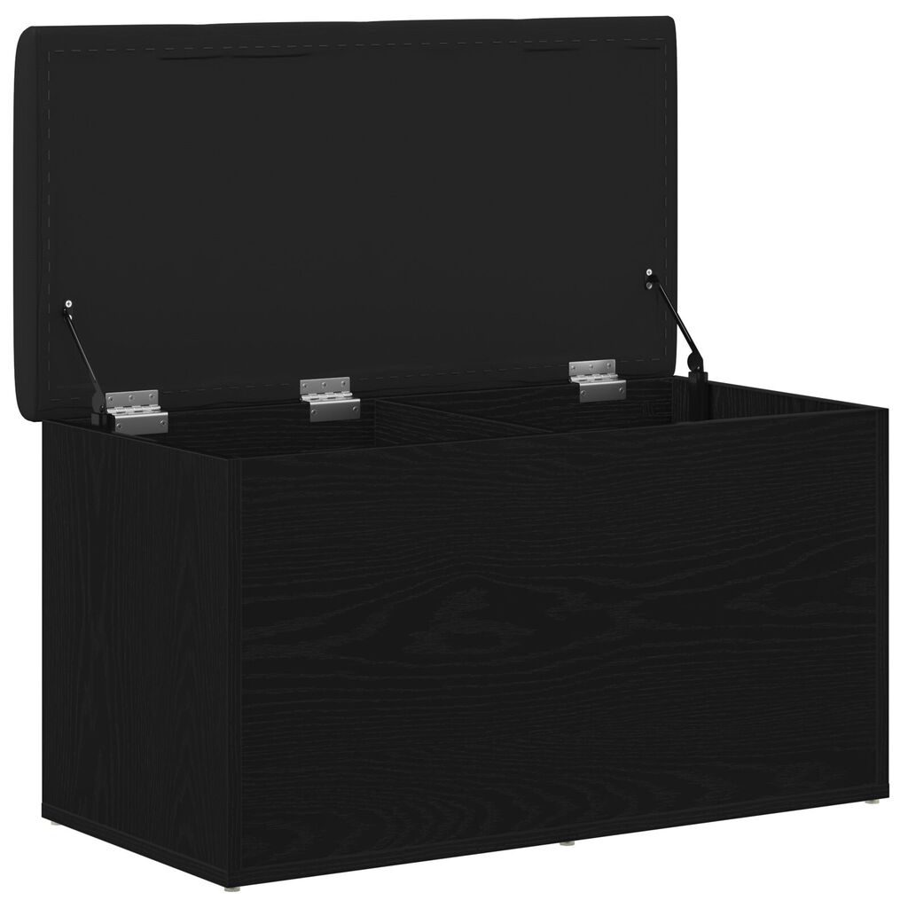 vidaXL Παγκάκι Αποθήκευσης Μαύρο Δρυς 80x40x45 εκ. Μηχανικά Κατασκευασμένο Ξύλο
