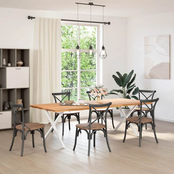 vidaXL Πόδια Τραπεζαρίας σε Σχήμα Χ, 2 τεμ. Λευκά 90x(72-73) εκ. Ατσάλι
