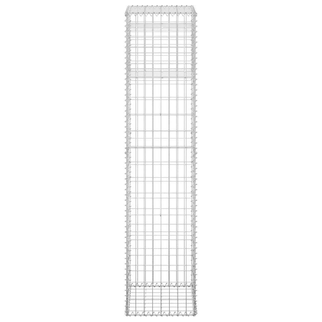 vidaXL Συρματοκιβώτια Στύλοι 2 τεμ. 40 x 40 x 180 εκ. Σιδερένιοι