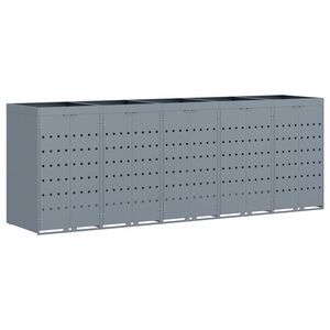 vidaXL Αποθήκη τροχήλατου κάδου για 5 κάδους Ανοιχτό γκρι