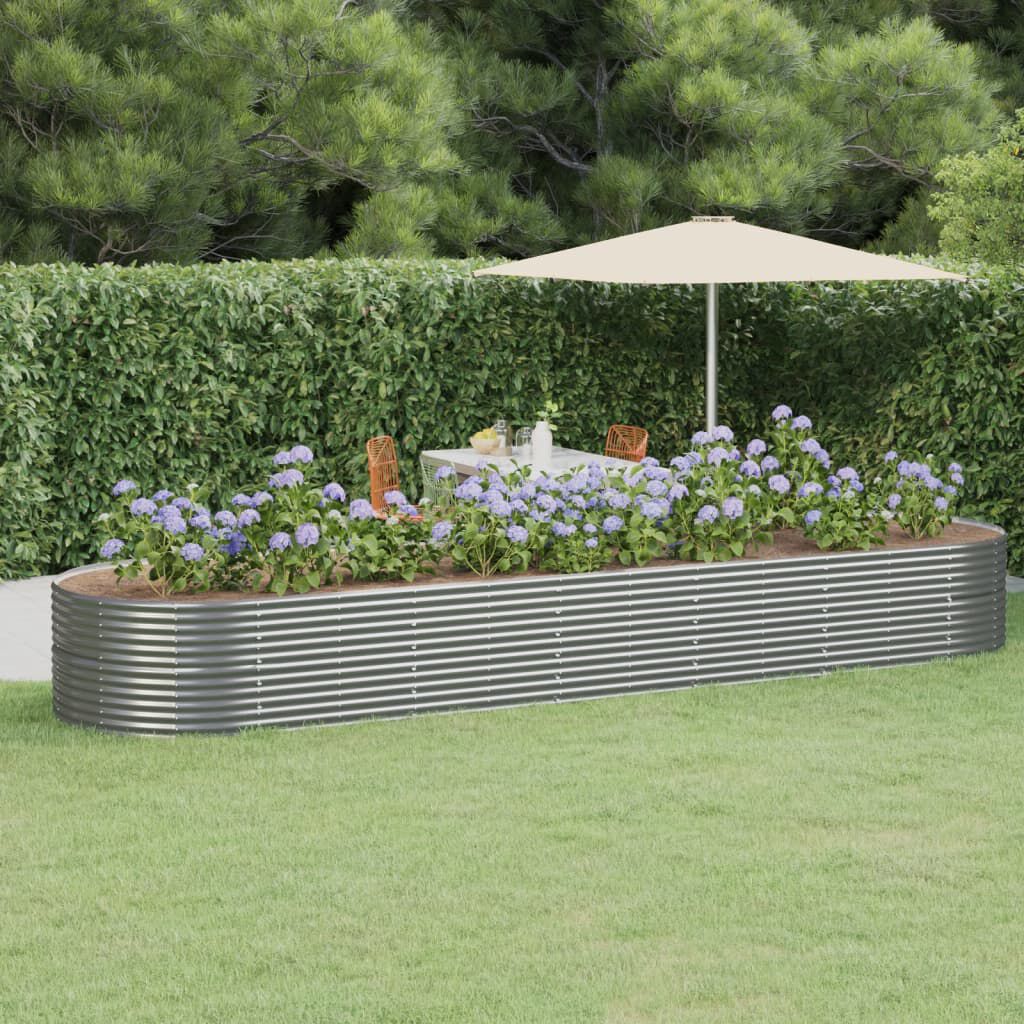 vidaXL Ζαρντινιέρα Γκρι 510x140x68 εκ. Ατσάλι με Ηλεκτρ. Βαφή Πούδρας