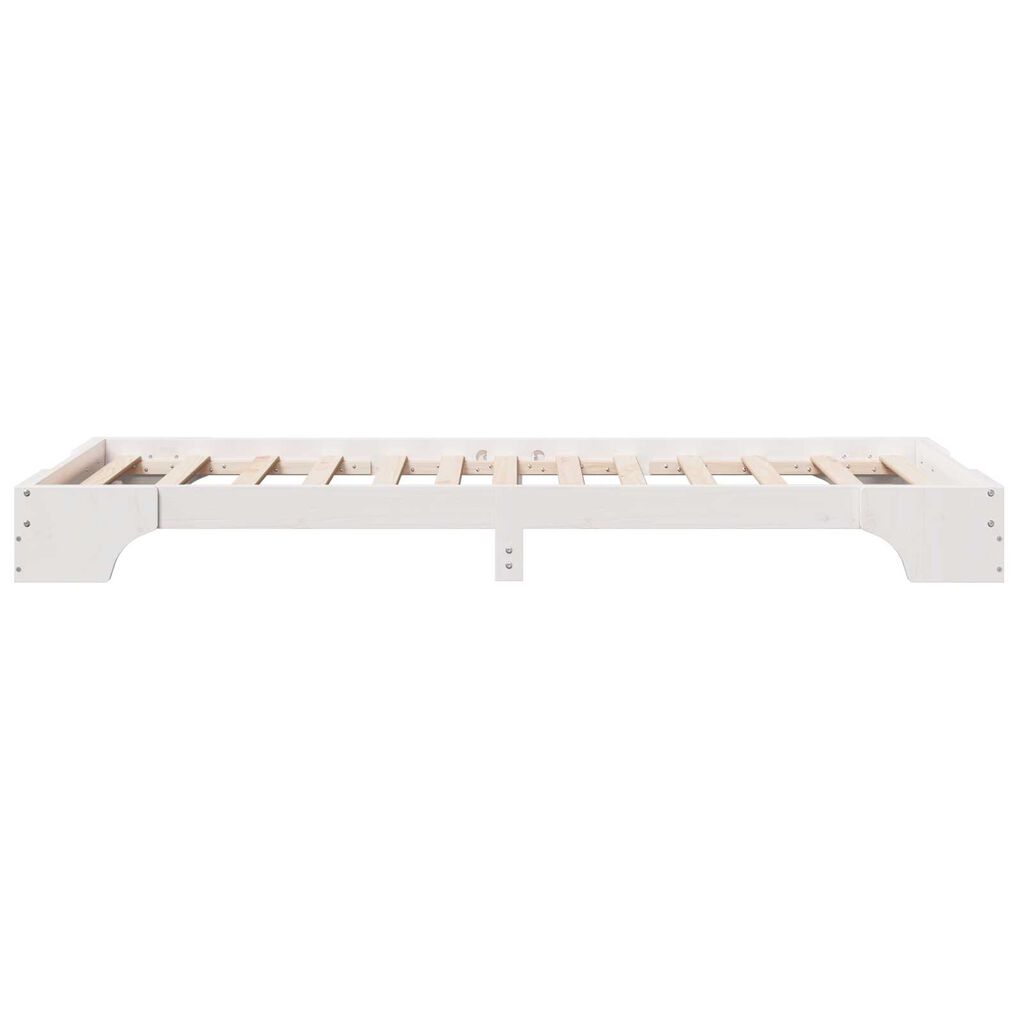 vidaXL Κρεβάτι Λευκό Μασίφ ξύλο πεύκου 75 x 190 cm Ανθεκτικό Κρεβάτι