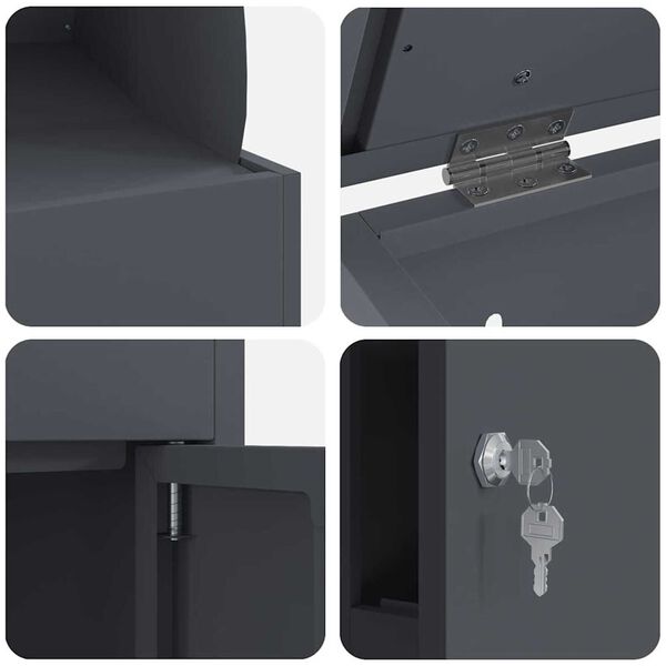 vidaXL Θυρίδα Πακέτων Ανθρακί 44 x 35 x 59 εκατοστά Ατσάλι