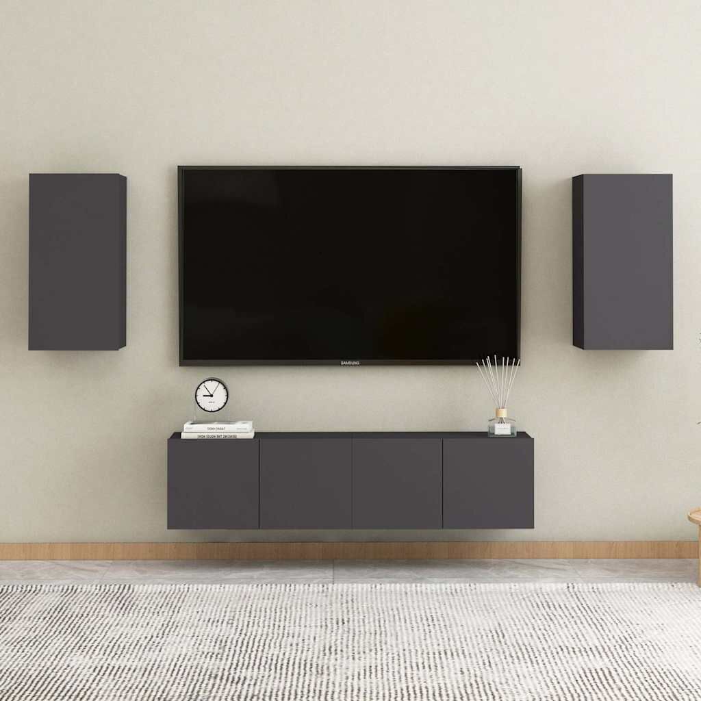 vidaXL Έπιπλο Τηλεόρασης Γκρι 30,5 x 30 x 60 εκ. από Επεξ. Ξύλο