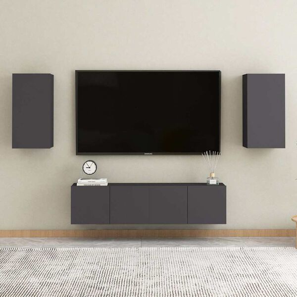 vidaXL Έπιπλο Τηλεόρασης Γκρι 30,5 x 30 x 60 εκ. από Επεξ. Ξύλο
