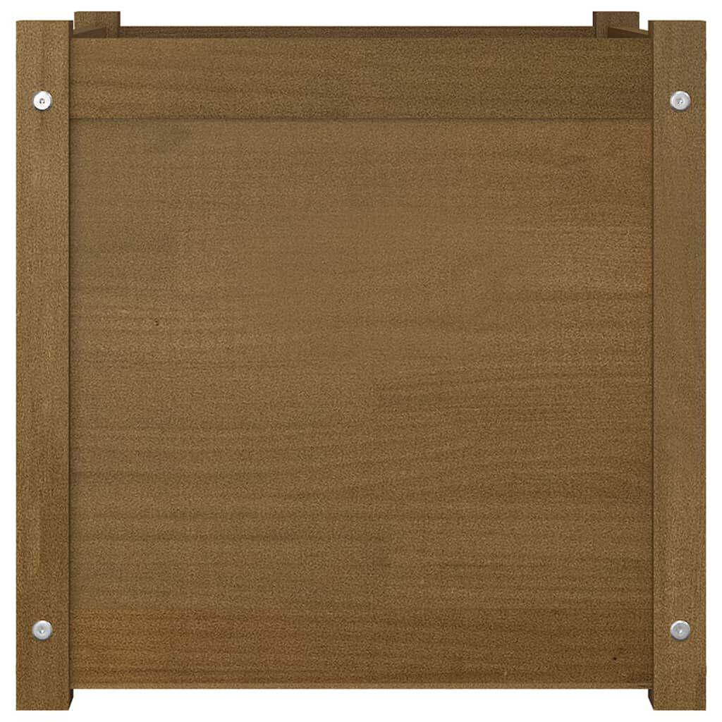 vidaXL Ζαρντινιέρα Καφέ Μελί 50 x 50 x 50 εκ. από Μασίφ Ξύλο Πεύκου