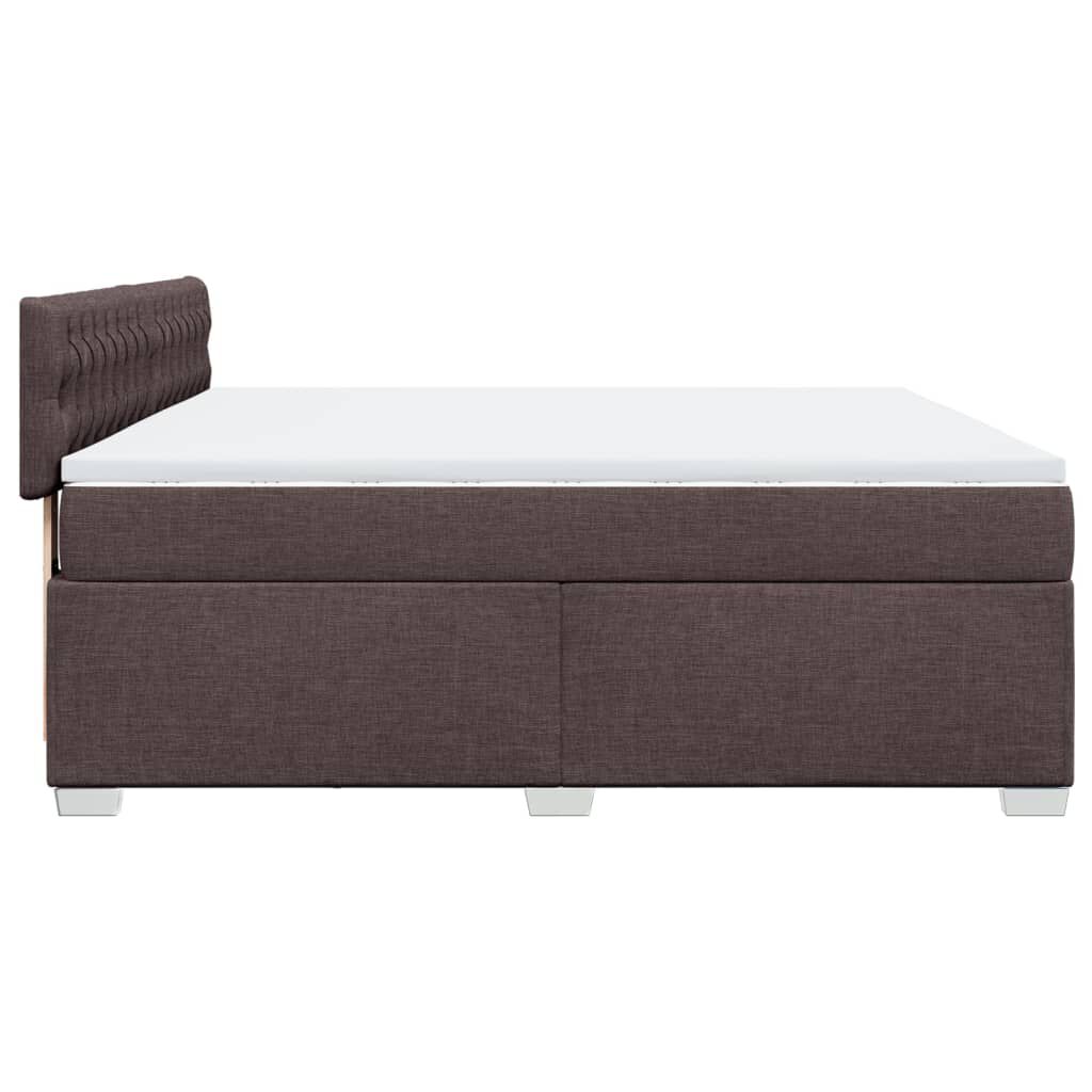 vidaXL Κρεβάτι Boxspring με Στρώμα Σκούρο Καφέ 180x200 εκ Υφασμάτινο