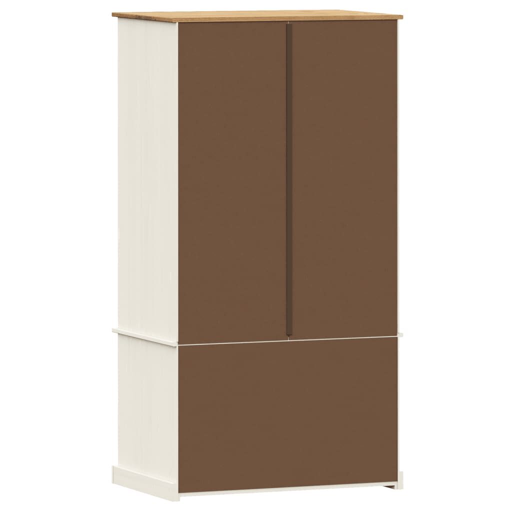 vidaXL Ντουλάπα VIGO Λευκή 90 x 55 x 170 εκ. από Μασίφ Ξύλο Πεύκου
