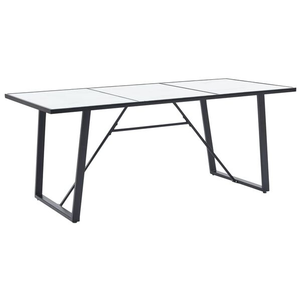 vidaXL Τραπεζαρία Λευκή 180 x 90 x 75 εκ. από Ψημένο Γυαλί