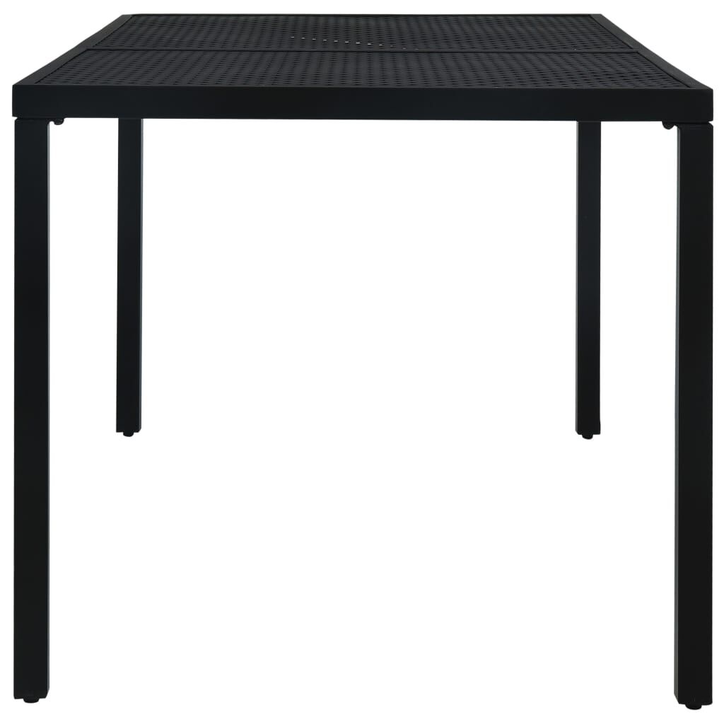 vidaXL Τραπέζι Κήπου Μαύρο 180 x 83 x 72 εκ. Ατσάλινο
