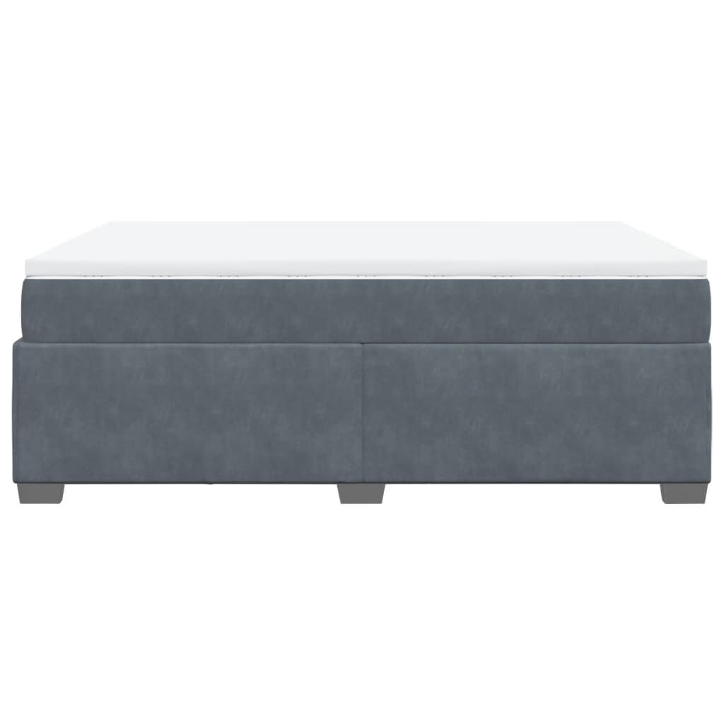 vidaXL Κρεβάτι Boxspring με Στρώμα Σκούρο Γκρι 140x200 εκ. Βελούδινο