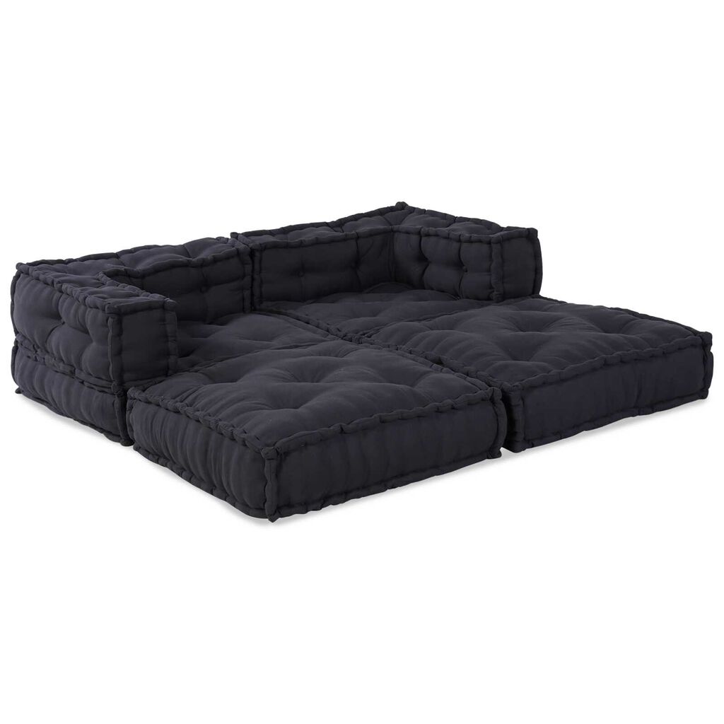 vidaXL Modular Pouffes - Σετ 2 σε Υφασμάτινη Ανθρακί