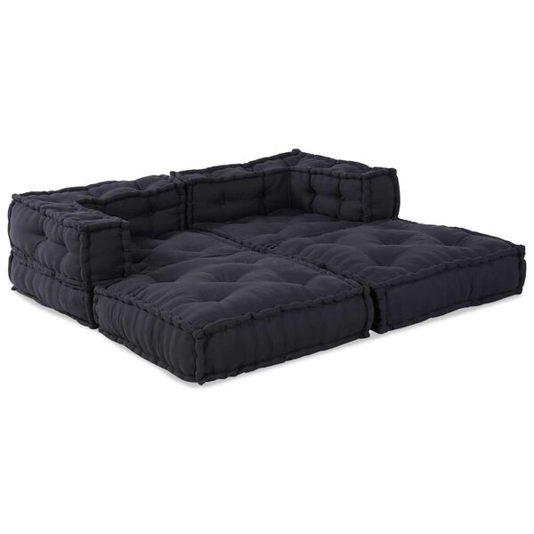 vidaXL Modular Pouffes - Σετ 2 σε Υφασμάτινη Ανθρακί