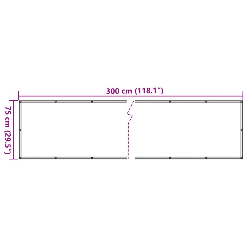 vidaXL Διαχωριστικό Βεράντας Μπεζ 75 x 300 εκ. Ύφασμα Oxford