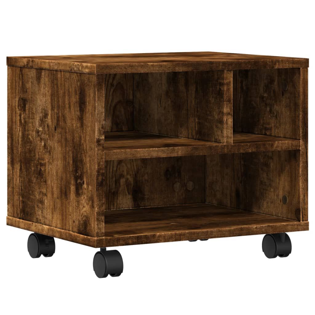 vidaXL Βάση Εκτυπωτή με Ρόδες Καπνιστή Δρυς 41x32x34,5 εκ.