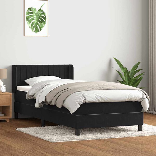 vidaXL Box Spring &Kappa;&rho;&epsilon;&beta;ά&tau;&iota; &mu;&epsilon; &sigma;&tau;&rho;ώ&mu;&alpha; &Mu;&alpha;ύ&rho;&omicron; 80x210 &epsilon;&kappa;. &Beta;&epsilon;&lambda;&omicron;ύ&delta;&iota;&nu;&omicron;