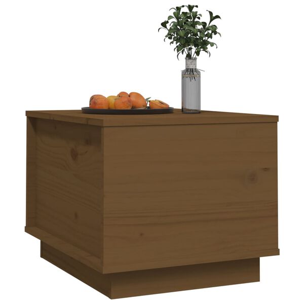 vidaXL Τραπεζάκι Σαλονιού Καφέ Μελί 40x50x35 εκ. Μασίφ Ξύλο Πεύκου