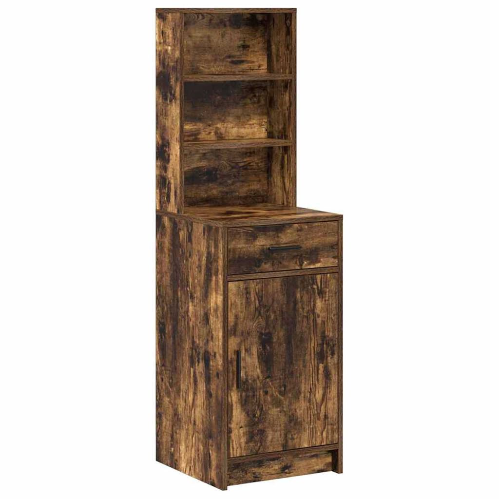 vidaXL Highboard Καπνιστή δρυς 40 x 40.5 x 135 εκ. Επεξεργασμένο ξύλο