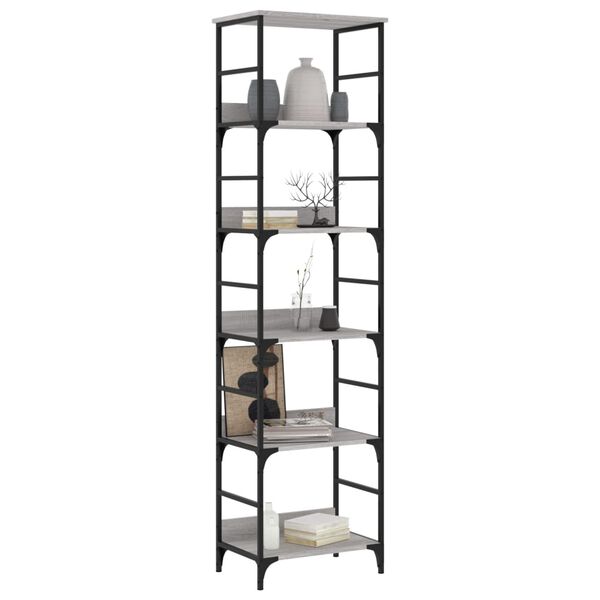 vidaXL Βιβλιοθήκη Γκρι Sonoma 50x33x188,5 εκ. Επεξεργασμένο Ξύλο