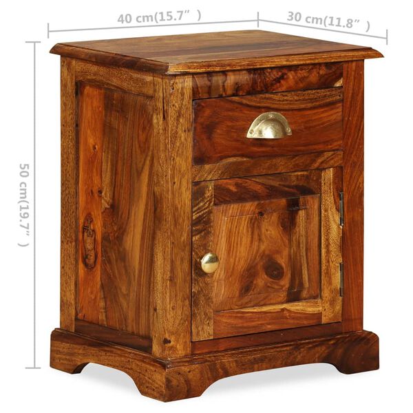 vidaXL Κομοδίνο 40 x 30 x 50 εκ. από Μασίφ Ξύλο Ακακίας