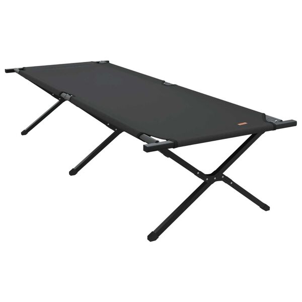 vidaXL Αναδιπλούμενο Κρεβάτι Κάμπινγκ 2 pcs Μαύρο Ύφασμα Oxford
