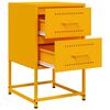 vidaXL Κομοδίνο Μουσταρδί 36x39x60,5 εκ. από Χάλυβα