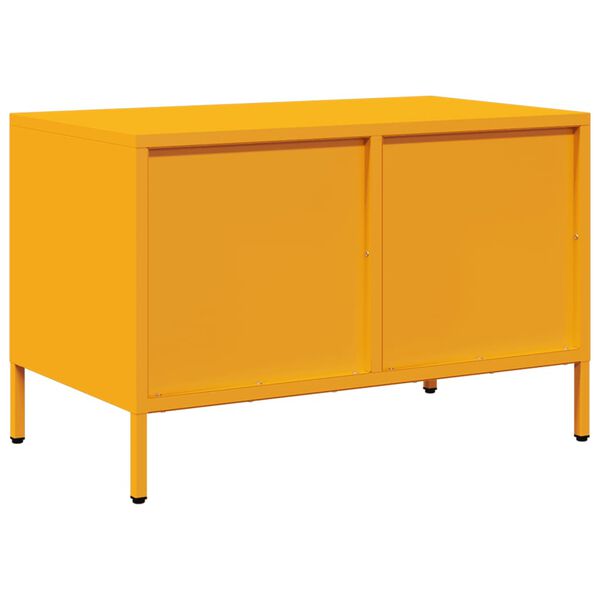 vidaXL Έπιπλο Τηλεόρασης Μουσταρδί 68x39x43,5 εκ. Ατσάλι Ψυχρής Έλασης