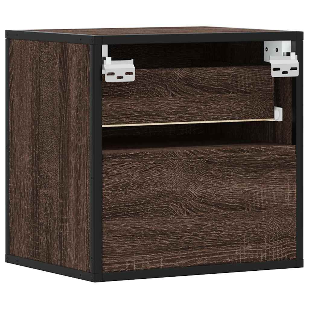 vidaXL Επίτοιχα κομοδίνα 2 τεμάχια καφέ δρυς 40x31x39,5 cm