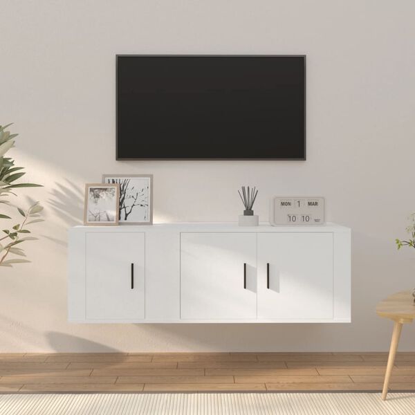 vidaXL Σετ Επίπλων Τηλεόρασης 2 Τεμαχίων Λευκό από Επεξεργασμένο Ξύλο