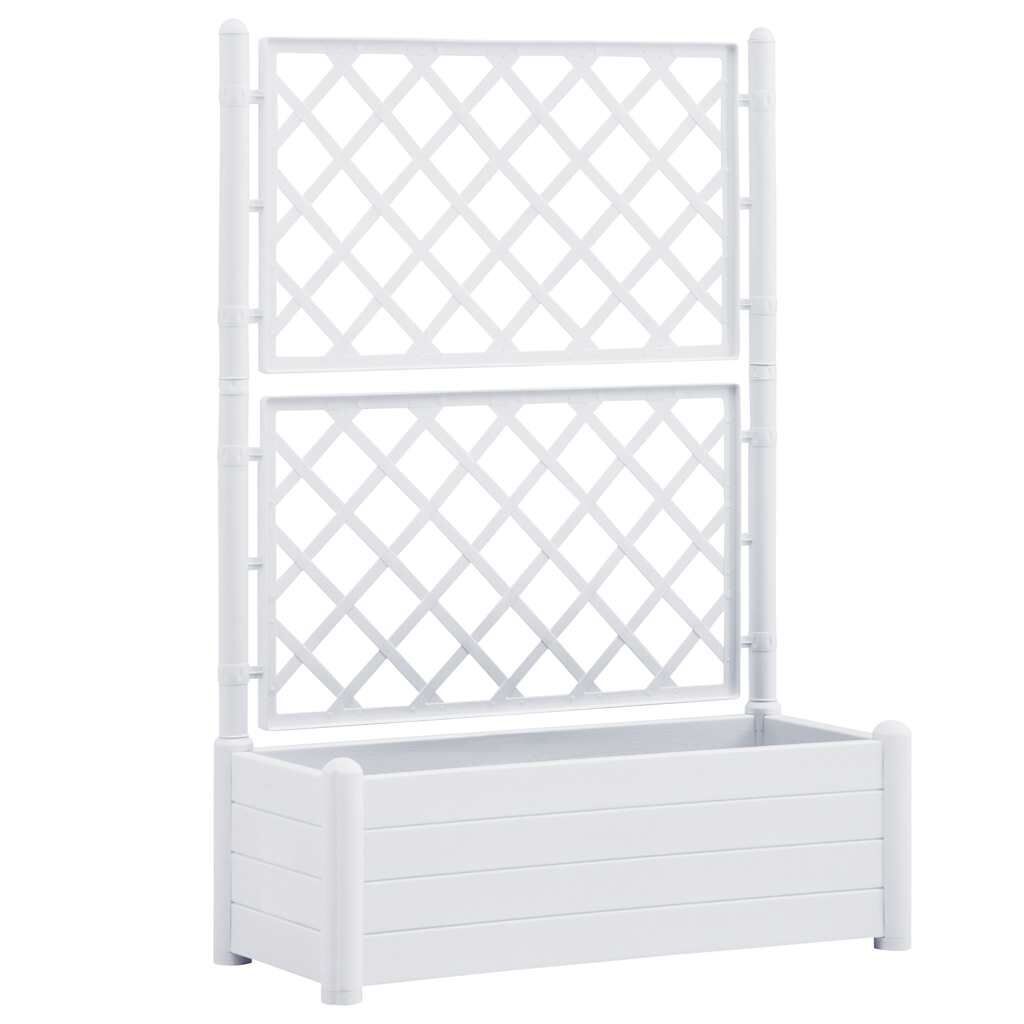 vidaXL Ζαρντινιέρα Κήπου με Καφασωτό Λευκή 100 x 43 x 142 εκ. από PP