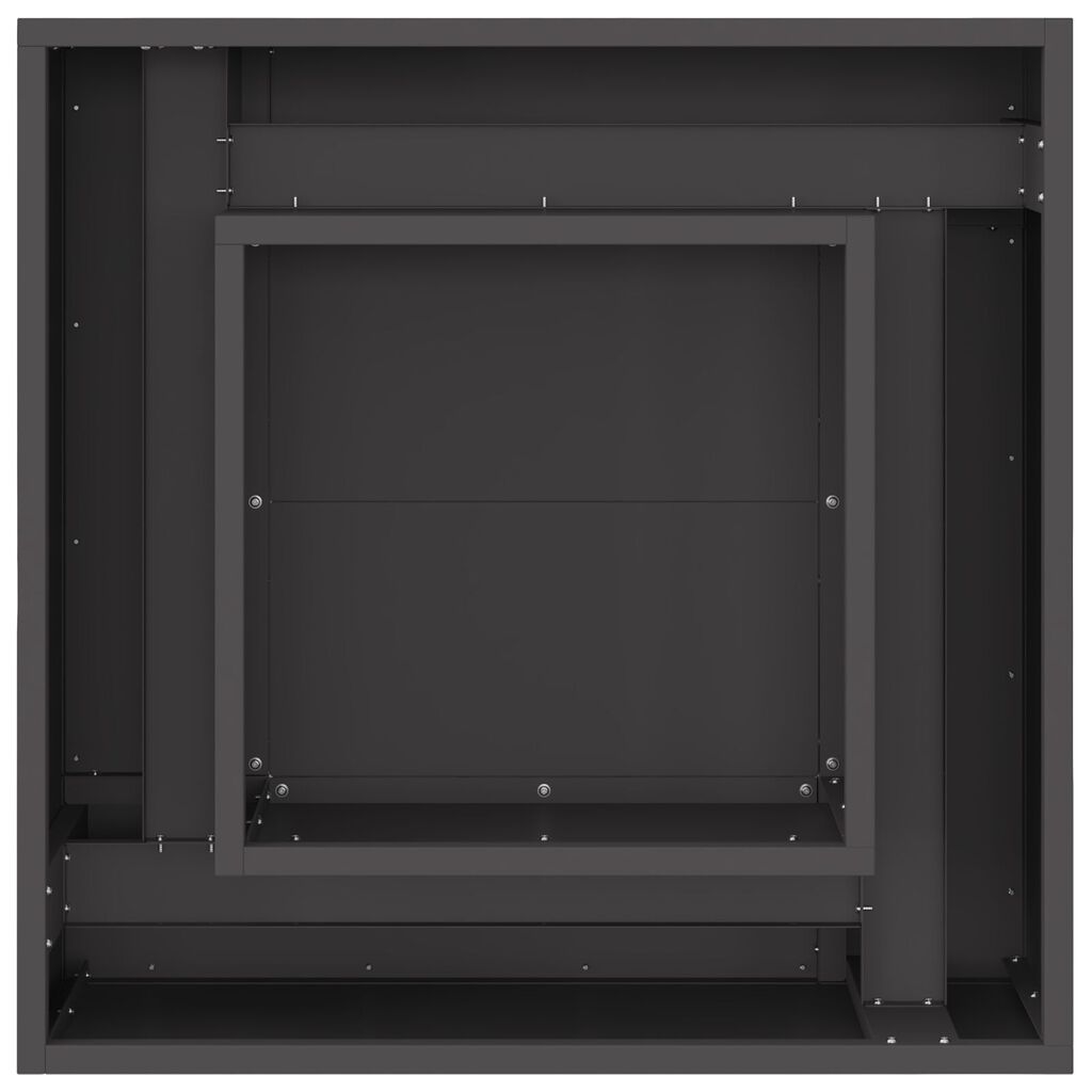 vidaXL Τζάκι Τετράγωνο Μαύρο 60x60x30 εκ. Σίδηρος