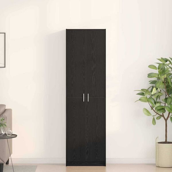 vidaXL Ντουλάπι Μαύρη δρυς 55 x 25 x 189 εκ. Επεξεργασμένο ξύλο