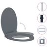 vidaXL Κάλυμμα Λεκάνης με Soft Close &amp; Quick Release Οβάλ Γκρι