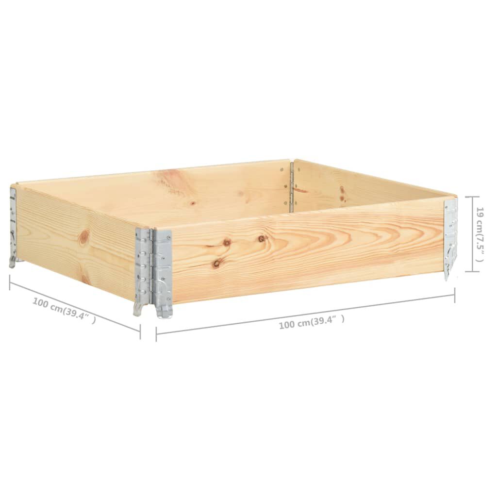 vidaXL Κολάρo Παλέτας 100 x 100 εκ. από Μασίφ Ξύλο Πεύκου