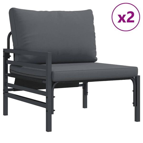 vidaXL Σετ Καναπέ Κήπου 4 pcs Ανθρακί Ατσάλι