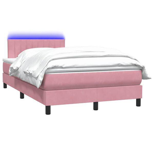 vidaXL &Kappa;&rho;&epsilon;&beta;ά&tau;&iota; Boxspring &mu;&epsilon; &Sigma;&tau;&rho;ώ&mu;&alpha; & LED &rho;&omicron;&zeta; 120x220 cm &Beta;&epsilon;&lambda;&omicron;ύ&delta;&iota;&nu;&omicron;