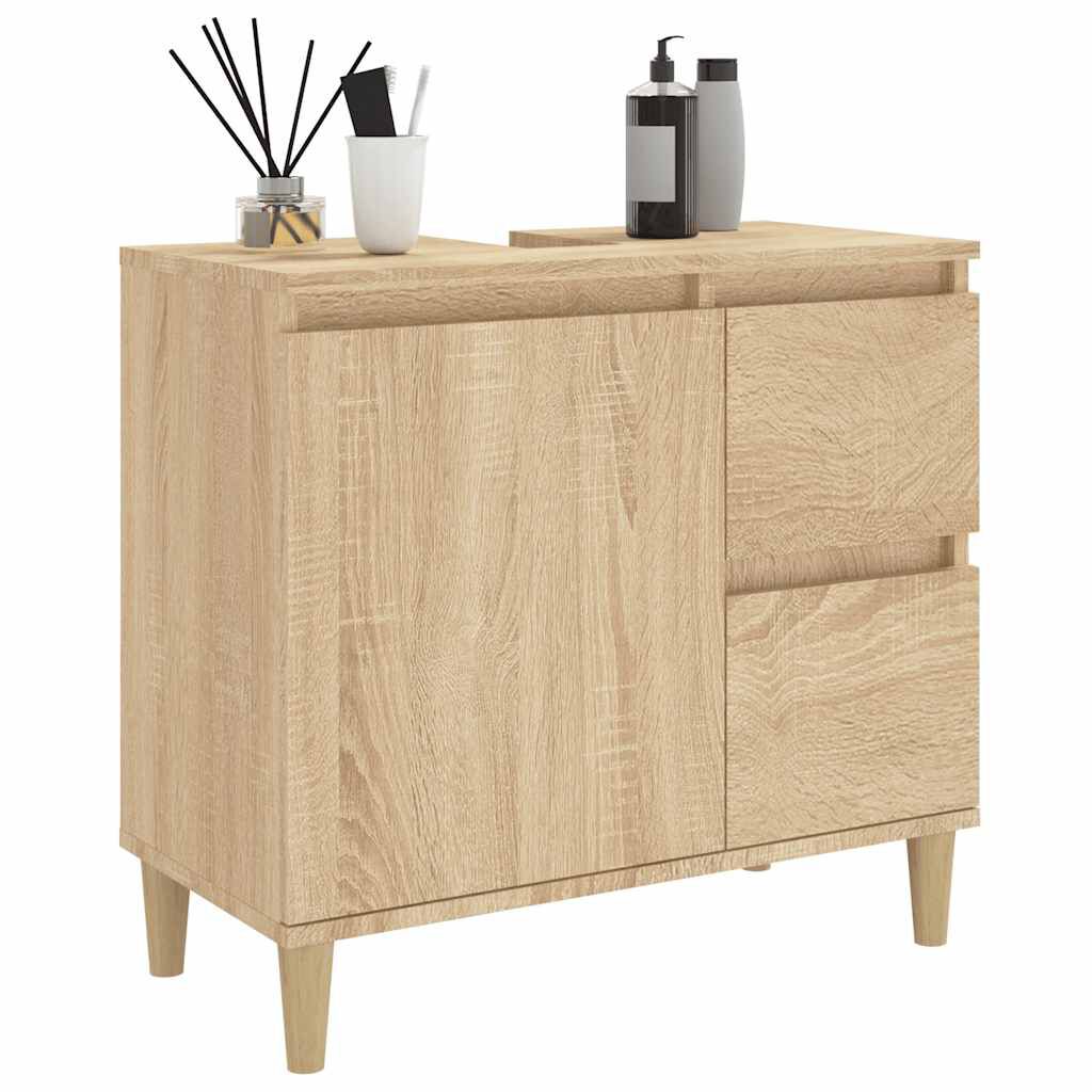 vidaXL Ντουλάπι Μπάνιου Sonoma Δρυς 65x33x60 εκ. Επεξεργασμένο Ξύλο
