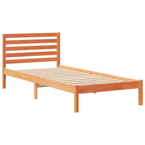 vidaXL Σκελετός Κρεβατιού Καφέ κεριού 80 x 220 cm Μασίφ ξύλο πεύκου