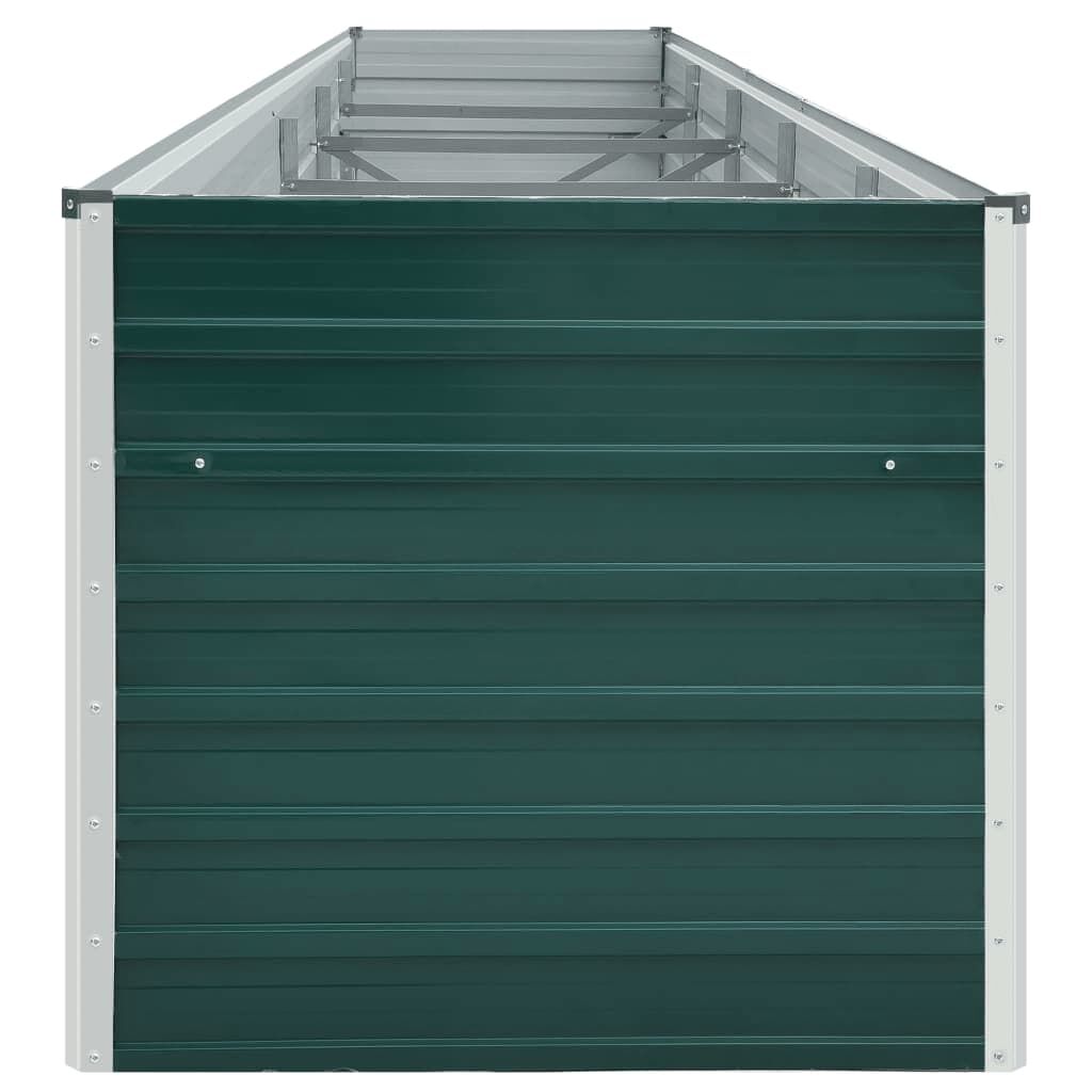 vidaXL Ζαρντινιέρα Υπερυψωμένη Πράσινη 400x80x45 εκ. Γαλβαν. Χάλυβας