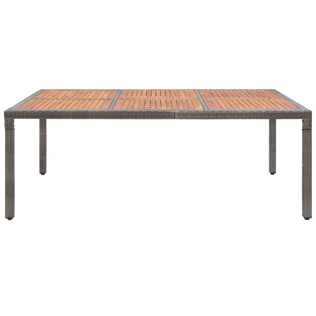 vidaXL Τραπέζι Κήπου Γκρι 200x150x74 εκ. Συνθετικό Ρατάν/Ξύλο Ακακίας