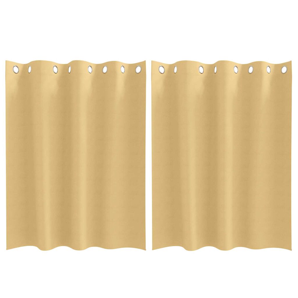 vidaXL Κουρτίνες με κουρτίνες 2 pcs Μπεζ 140 x 140 cm Πολυεστέρας