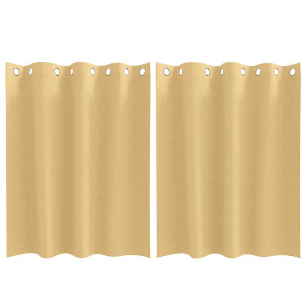vidaXL Κουρτίνες με κουρτίνες 2 pcs Μπεζ 140 x 140 cm Πολυεστέρας